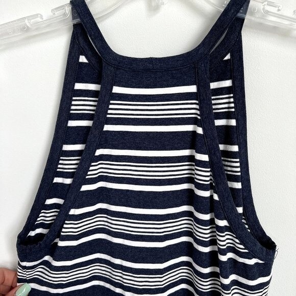 Theory Dress Striped Blue and White Racerback Stretchy Comfy - Picture 5 of 7